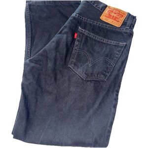 Levi 505 Regular Fit Mens 34x32 Straight Leg Black Made Mexico Grunge Denim Jean